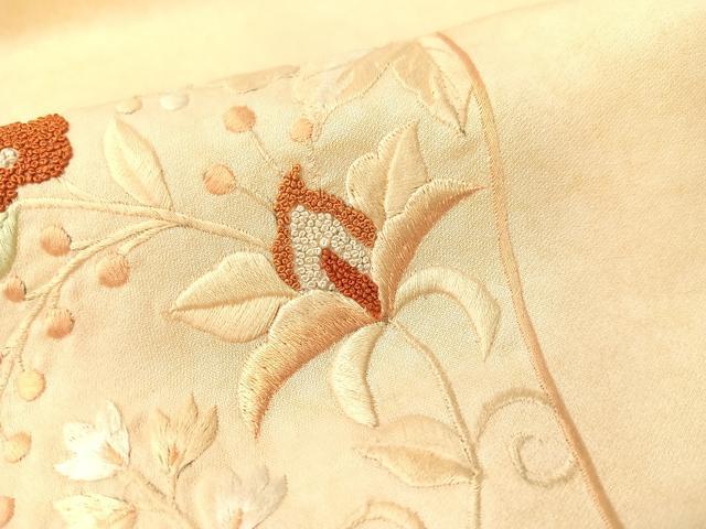 平和屋着物▼中国三大刺繍 相良刺繍 総刺繍 訪問着 切嵌更紗唐草文 暈し染め 正絹 逸品 CABF0481vp