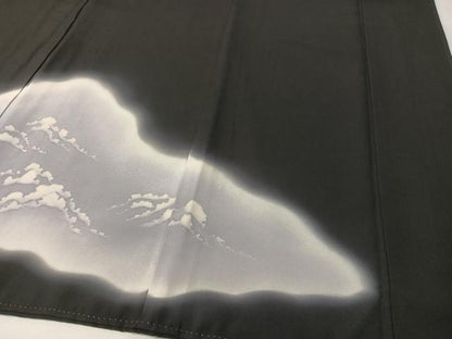 平和屋着物▼豪華黒留袖　総刺繍　双鳥花文　暈し染め　金糸　正絹　逸品　CABF0484vp