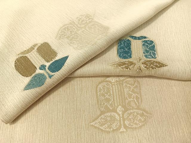 平和屋着物▼上質な小紋　単衣　地紋起こし　遠州椿　正絹　逸品　CABF0487vp