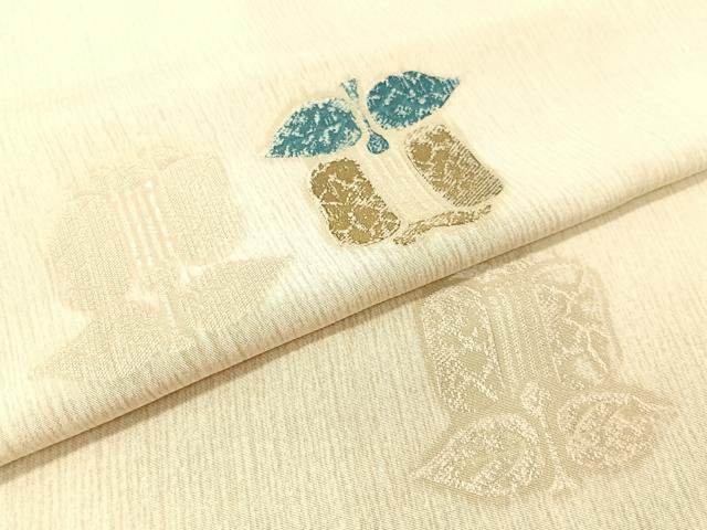 平和屋着物▼上質な小紋　単衣　地紋起こし　遠州椿　正絹　逸品　CABF0487vp