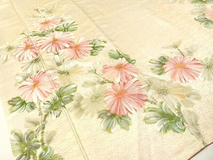 平和屋着物▼訪問着　手描き　菊花文　暈し染め　正絹　逸品　CABF0500vp