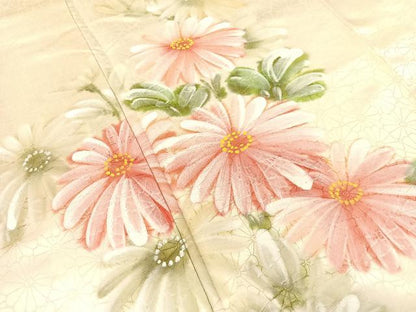 平和屋着物▼訪問着　手描き　菊花文　暈し染め　正絹　逸品　CABF0500vp