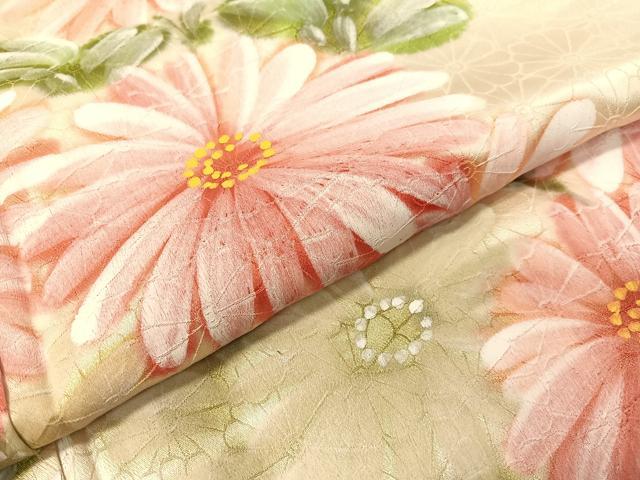 平和屋着物▼訪問着　手描き　菊花文　暈し染め　正絹　逸品　CABF0500vp