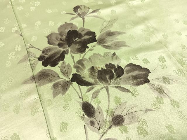 訪問着　手描き　草花文　正絹 平和屋着物▽訪問着 手描き 草花文 正絹 逸品 CABF0504vp