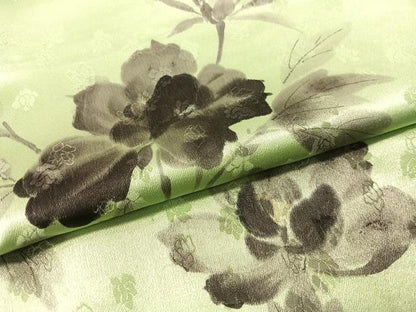 平和屋着物▼訪問着　手描き　草花文　正絹　逸品　CABF0504vp
