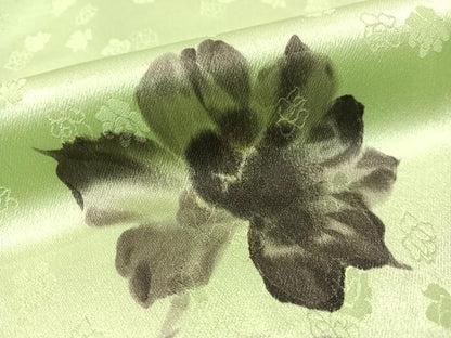 平和屋着物▼訪問着　手描き　草花文　正絹　逸品　CABF0504vp