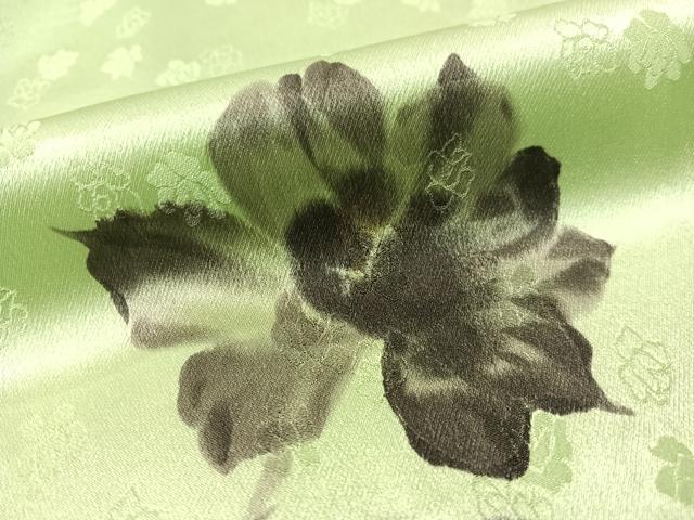 平和屋着物▼訪問着　手描き　草花文　正絹　逸品　CABF0504vp