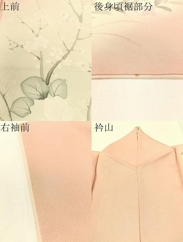 平和屋着物▼訪問着　手描き　草花文　暈し染め　正絹　逸品　CABF0510vp