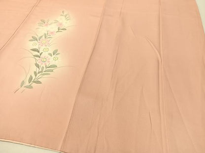 平和屋着物▼訪問着　手描き　草花文　暈し染め　正絹　逸品　CABF0510vp