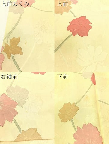 平和屋着物▼上質な小紋　地紋起こし　枝花文　暈し染め　正絹　逸品　CABF0511vp