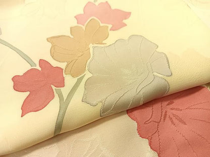 平和屋着物▼上質な小紋　地紋起こし　枝花文　暈し染め　正絹　逸品　CABF0511vp