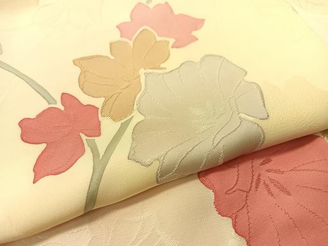 平和屋着物▼上質な小紋　地紋起こし　枝花文　暈し染め　正絹　逸品　CABF0511vp