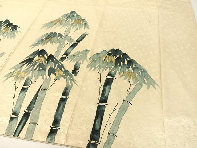 平和屋着物▼訪問着　手描き　笹竹文　金彩　正絹　逸品　CABF0512vp