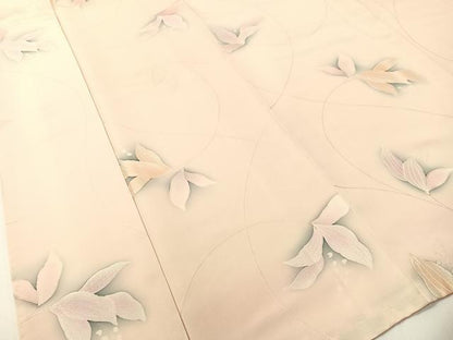 平和屋着物▼上質な小紋　地紋起こし　枝花文　暈し染め　正絹　逸品　CABF0514vp