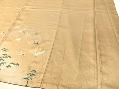 平和屋着物▼訪問着　螺鈿　飛鶴松文　暈し染め　金銀彩　正絹　逸品　CABF0515vp