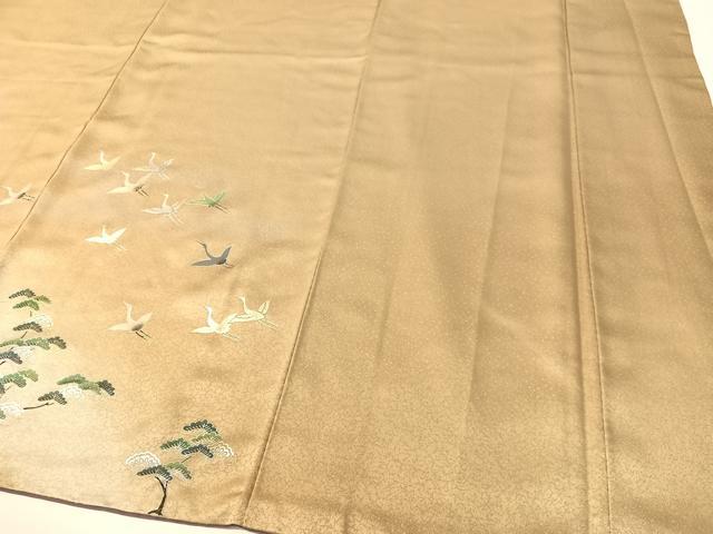 平和屋着物▼訪問着　螺鈿　飛鶴松文　暈し染め　金銀彩　正絹　逸品　CABF0515vp