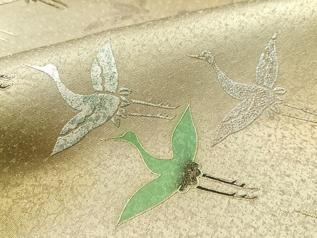 平和屋着物▼訪問着　螺鈿　飛鶴松文　暈し染め　金銀彩　正絹　逸品　CABF0515vp