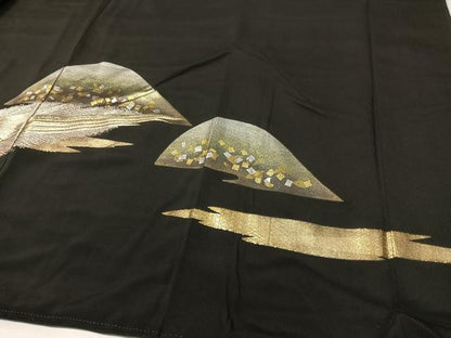 平和屋着物▼豪華黒留袖　刺繍　双鳥霞箔散らし　金銀彩　やまと誂製　正絹　逸品　CABF0517vp