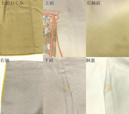 平和屋着物▼訪問着　総刺繍　貝桶花文　暈し染め　金彩　正絹　逸品　CABF0529vp