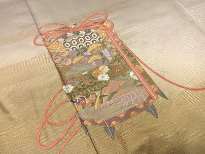 平和屋着物▼訪問着　総刺繍　貝桶花文　暈し染め　金彩　正絹　逸品　CABF0529vp