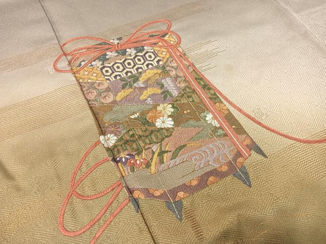 平和屋着物▼訪問着　総刺繍　貝桶花文　暈し染め　金彩　正絹　逸品　CABF0529vp