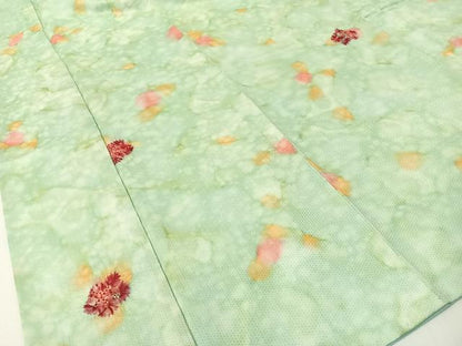 平和屋着物▼上質な小紋　絞り　舞花文　暈し染め　正絹　逸品　CABF0543vp
