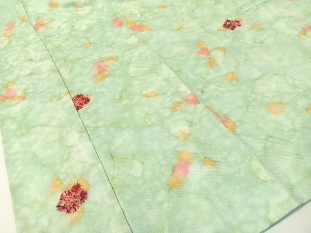 平和屋着物▼上質な小紋　絞り　舞花文　暈し染め　正絹　逸品　CABF0543vp