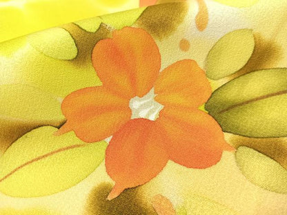 平和屋着物▼上質な小紋　手描き　枝花文　正絹　逸品　CABF0545vp