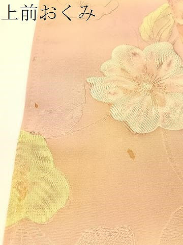 平和屋着物▼上質な小紋　地紋起こし　草花文　暈し染め　正絹　逸品　CABF0553vp