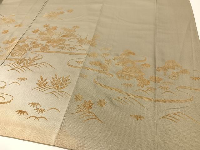 平和屋着物▼訪問着　モール織　松竹梅御所解文　暈し染め　金糸　正絹　逸品　CABF0557vp