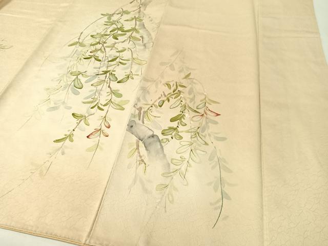 平和屋着物▼訪問着　手描き　鴨　暈し染め　正絹　逸品　CABF0561vp