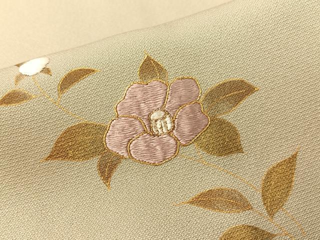 平和屋着物▼訪問着　駒刺繍　籬花文　暈し染め　金彩　正絹　逸品　CABF0563vp