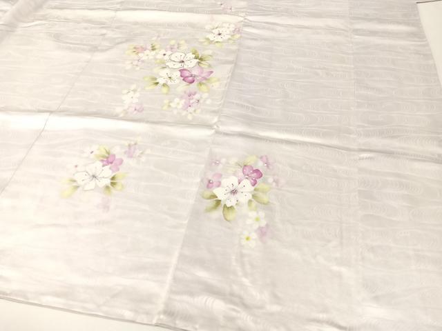 平和屋着物▼訪問着　手描き　流水花文　銀彩　西部百貨店扱い　正絹　逸品　CABF0564vp