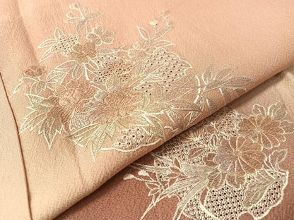 平和屋着物▼中国三大刺繍　スワトウ刺繍　総刺繍　訪問着　雪輪花文　暈し染め　正絹　逸品　CABF0611vp