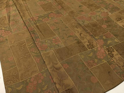 平和屋着物▼上質な小紋　地紋起こし　花唐草吉祥文　正絹　逸品　CABF0612vp