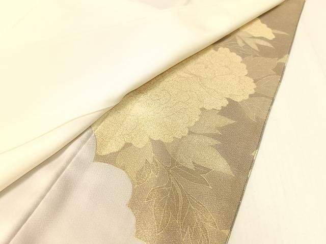 平和屋着物▼豪華色留袖 駒刺繍 雲取り牡丹文 金彩 正絹 逸品 CABF0667vp
