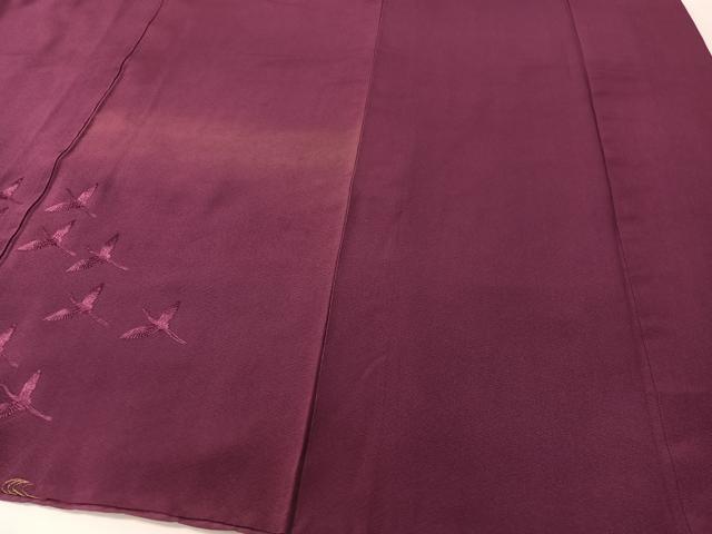 平和屋着物▼訪問着 総刺繍 流水群れ鶴文 金糸 正絹 逸品 CABF0685vp