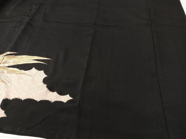 平和屋着物▼豪華黒留袖 総刺繍 雲取り鳳凰文 金彩 正絹 逸品 CABF0688vp