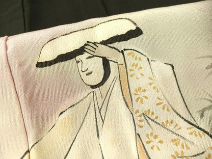 平和屋着物▼豪華黒留袖　作家物　手描き　能楽　金彩　正絹　逸品　CABF0691vp