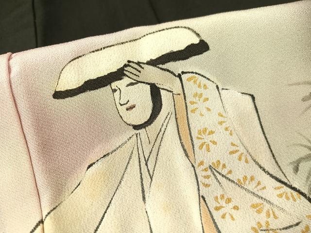 平和屋着物▼豪華黒留袖　作家物　手描き　能楽　金彩　正絹　逸品　CABF0691vp