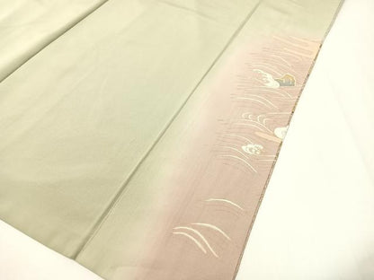 平和屋着物▼木村吉章 訪問着 飛鶴浜松文 暈し染め 金彩 正絹 逸品 CABF0694vp
