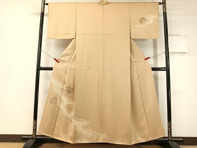 平和屋着物▼中国三大刺繍 スワトウ刺繍 総刺繍 訪問着 絞り 花丸文 銀糸 正絹 逸品 CABF0705vp