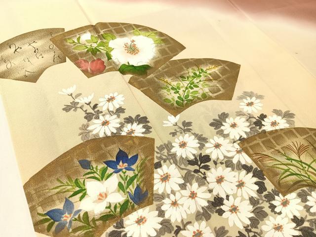 平和屋着物▼豪華色留袖 手描き 地紙花文 暈し染め 金彩 正絹 逸品 未使用 CABF0706vp