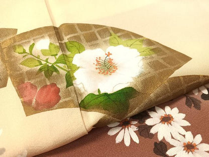 平和屋着物▼豪華色留袖 手描き 地紙花文 暈し染め 金彩 正絹 逸品 未使用 CABF0706vp
