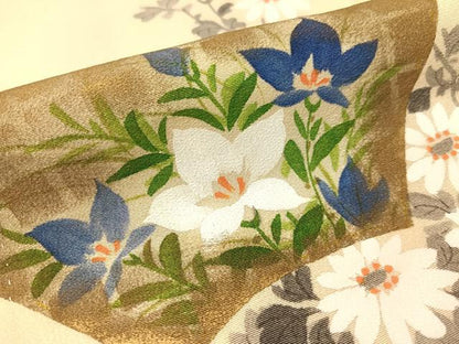 平和屋着物▼豪華色留袖 手描き 地紙花文 暈し染め 金彩 正絹 逸品 未使用 CABF0706vp