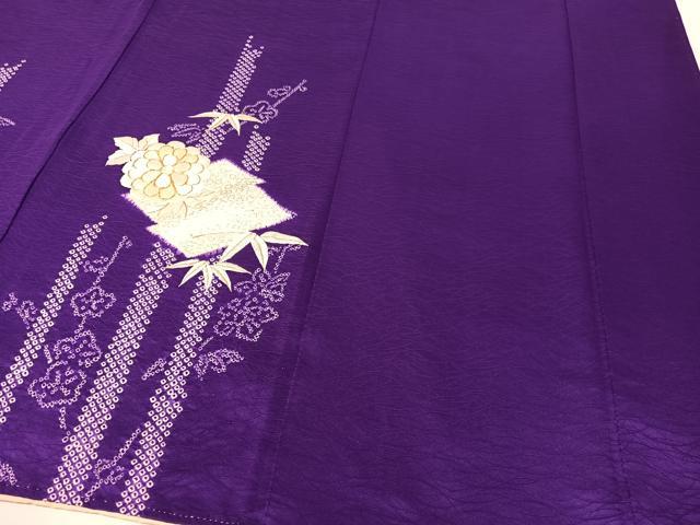 平和屋着物▼訪問着 駒刺繍 絞り 松皮菱笹花文 金彩 正絹 逸品 CABF0709vp