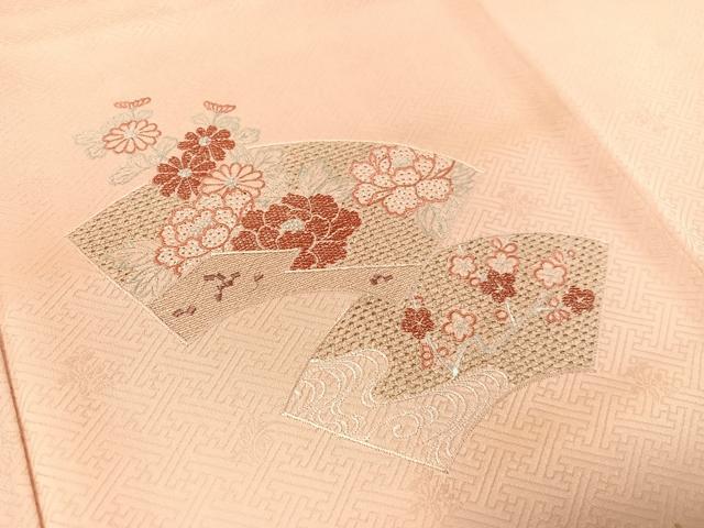 平和屋着物▼中国三大刺繍　スワトウ刺繍　総刺繍　訪問着　絞り　地紙花文　金彩　正絹　逸品　CABF0718vp