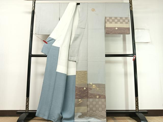 平和屋着物▼訪問着 螺鈿 作家物 玩具花文 金彩 正絹 逸品 CABF0724vp