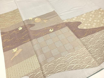 平和屋着物▼訪問着 螺鈿 作家物 玩具花文 金彩 正絹 逸品 CABF0724vp