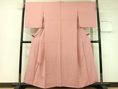 平和屋着物▼豪華色留袖 刺繍 雪輪花地紋 薄紅梅色 正絹 逸品 CABF0748vp